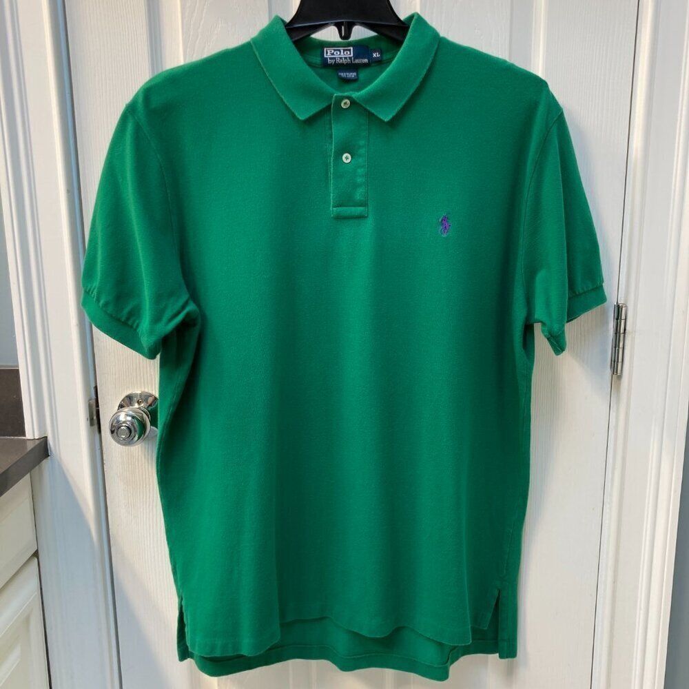 Polo Ralph Lauren Green Purple Pony Polo Shirt Size XL